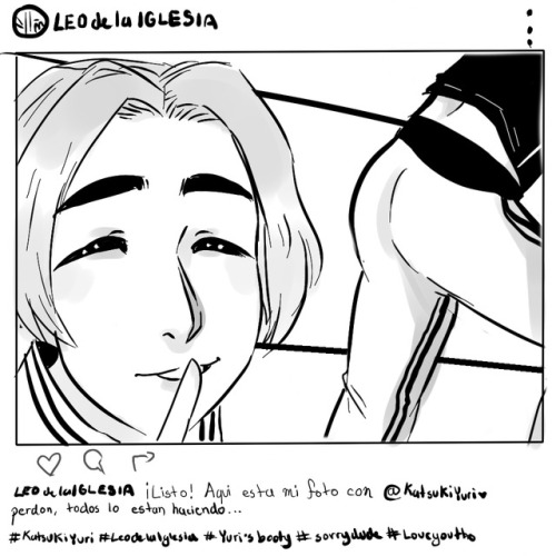 daftyphun:  Shoutout to 2016 me for making this and never posting it because i thought it was shitty.Basically, Phichit started a “take a picture with Yuuri’s booty in the background” trend and everyone was a big fan of it.