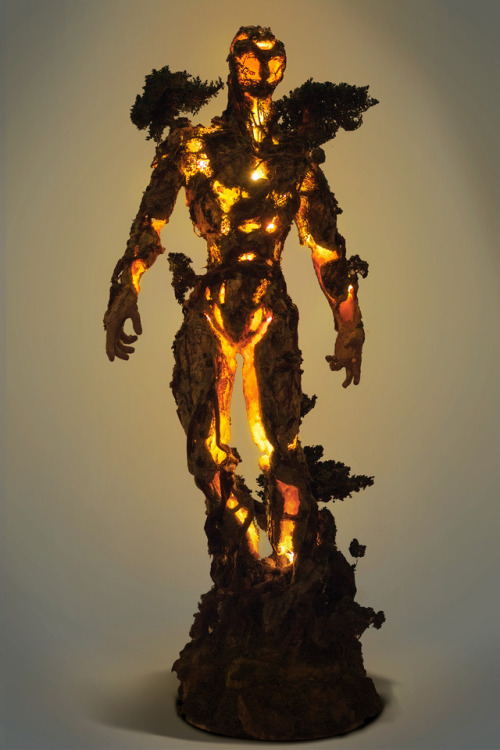 itscolossal:A Tree-Like Figure Composed of Natural and Technological Elements by Garret Kane