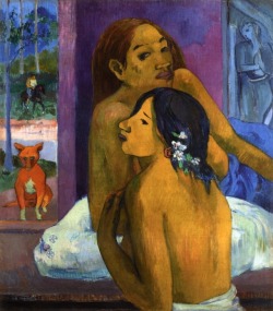 artist-gauguin: Two women (Flowered hair)