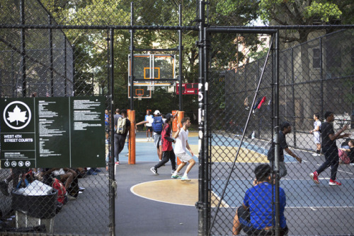 West 4th Street’s iconic basketball court—colloquially called “the cage” because a