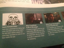 chaotichero:   chaotichero:  Sans, Max, and Evie made it in the Top 10 Gaming Characters of 2015!   omfg 