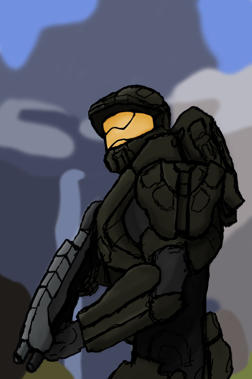 Just a little proof that I am actually drawing, but it’s 9/10 related to classes for College. Anyway, here is a WIP of a Digital Painting of Master Chief for Computer Illustration. It’s pretty fun drawing him. 