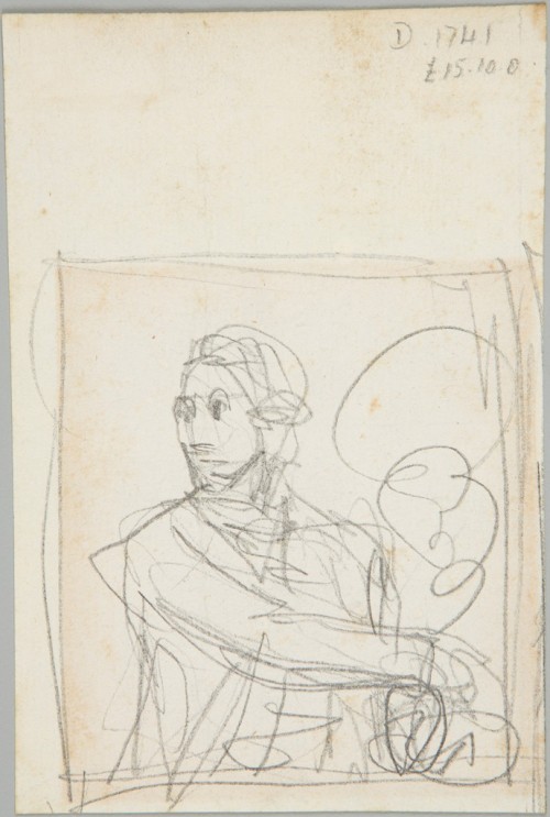 george-romney:Half-length Head of a Man; verso: Sketch (cut-off), George Romney, 18th century, Harva