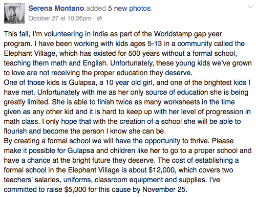 danisontnonfire:  Hey guys, so my cousin is spending her gap year in India to help