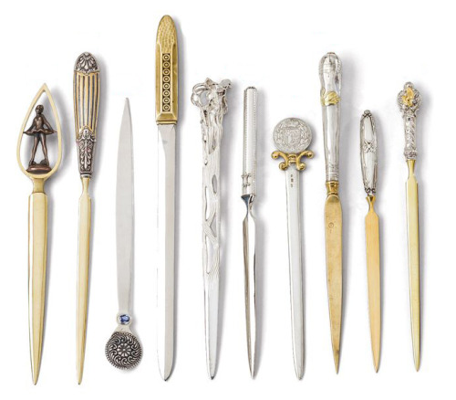 design-is-fine:Letter openers, late 18th - early 20th century. Once a quotidian object, nowadays onl