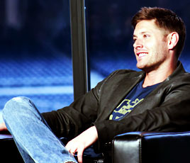 jensenfans:  Jensen + His Batman T-Shirt For Kris :) 