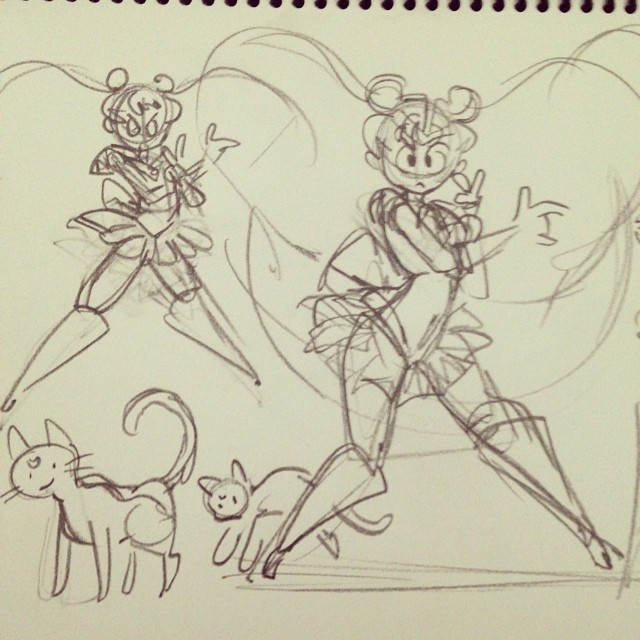 Sailor Moon sketches #sketches #sailormoon #sketchbook #sketchdailies #roughs #instasketch #luna #usagi