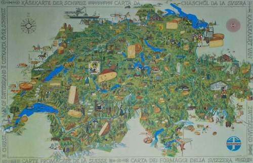 mapsdesign:Otto M. Müller, Käsekarte der Schweiz, 1967