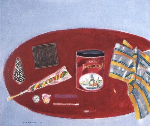 mmepastel:  L'art de la joie d'Elizabeth Blackadder. Pas étonnée de la trouver dans la pile de livres d'Anna Valdez. http://missannavaldez.tumblr.com/post/133422552590/anna-valdez-stack-oil-on-canvas-26-x-24-inches