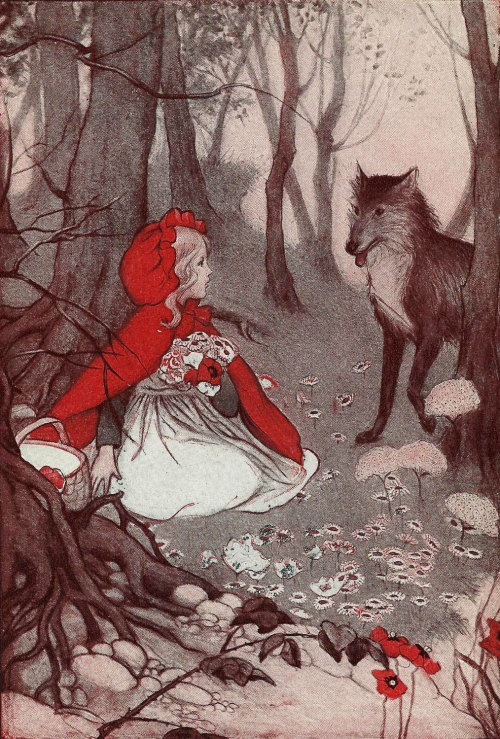 haruchonns:Vintage 1930’s Little Red Riding Hood Illustration - Timeless Children’s Story