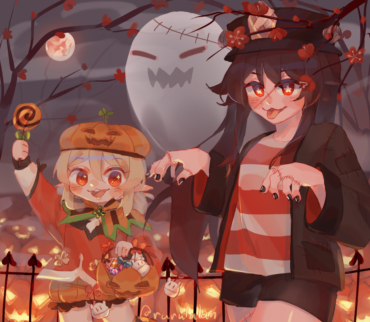 Klee and hutao-trick or treat