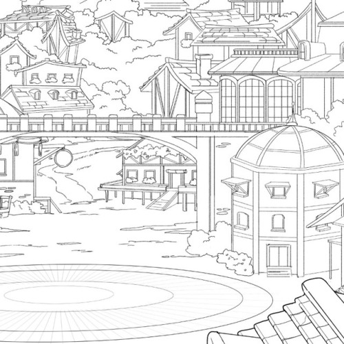 Putting more background work into practice. Line art is just about done. Stay tuned for colors. 
