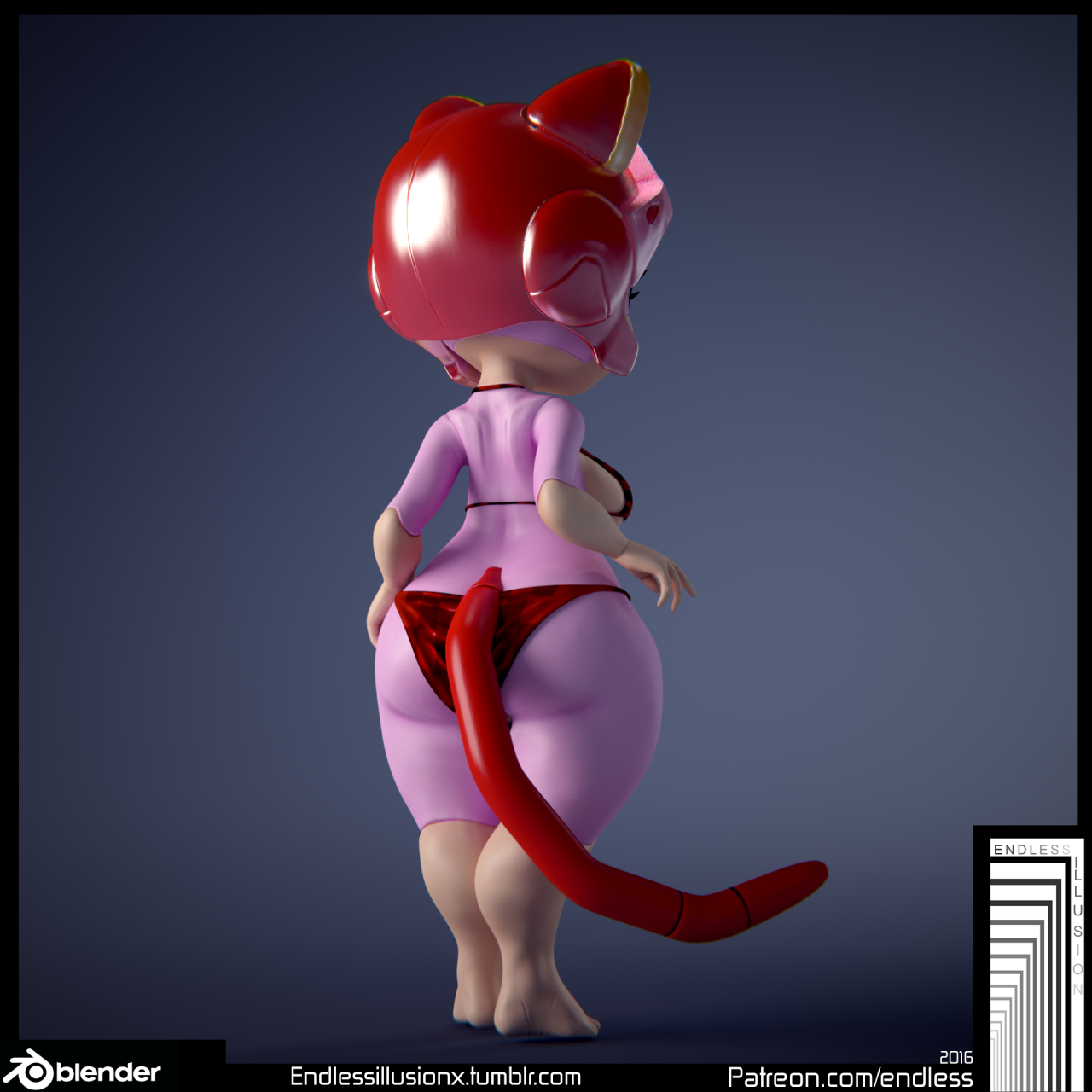 endlessillusionx:  Last model of the year.The original zbrush sculpt file was made