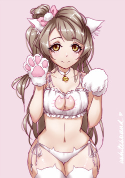 wwhitewwand:  lots of people have been drawing characters in the cat lingerie set lately so i had to draw one too 