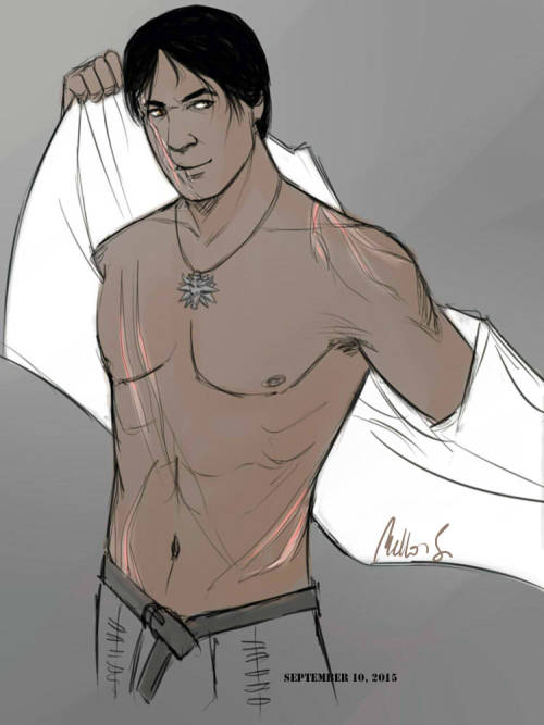 mellorian-j:Sampling of shirtless Eskel “studies” posted on my previous blog =)‘specially for @sigri