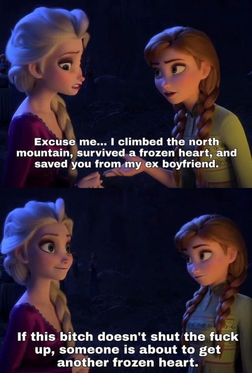 #Elsa#Anna#frozen#frozen 2#Disney#meme#incorrect quotes #this knee post