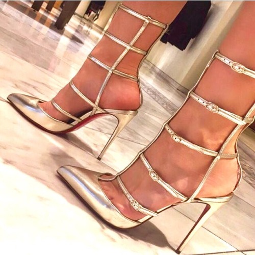 metallic heels