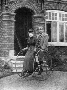 Arthur Conan Doyle and his wife on an early tandem bike, 1892.(source: http://ift.tt/1AtujDf)