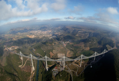 Millau Viaduct, France : the longest cable-stayed bridge deck in the world.