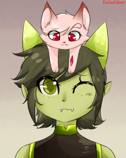 falloutsilver:  Nepeta and Roxy!It’s from AU by ikimaru, just some fanart :3 When I saw Roxy’s cat design (since she can turn into animals) I knew this had to be done. Watch the speedpaint &lt;3  ahh thank you so much!! ;v;