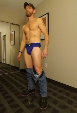 pupdaddy4u:  Pup Daddy’s latest Gruff Pup jockstrap in blue.