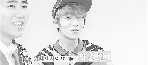 yugyeom-deactivated20150618:  apologizing when he realizes the average waist size women in their 20s is 28” (and his is 26”…) 