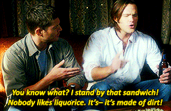 My friend doesn't believe that Supernatural has a gif for everything so her challenge