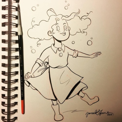 A quick inktober doodle of my character Mae from my CCS thesis, Scullion ☺️ #penandink #inktober #in