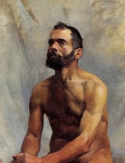 artist-lautrec: Academic Study Nude via Henri de Toulouse-LautrecMedium: oil on canvas
