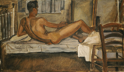 yiannis-tsaroychis:  Nude, 1940, Yiannis Tsaroychishttps://www.wikiart.org/en/yiannis-tsaroychis/nude-1940