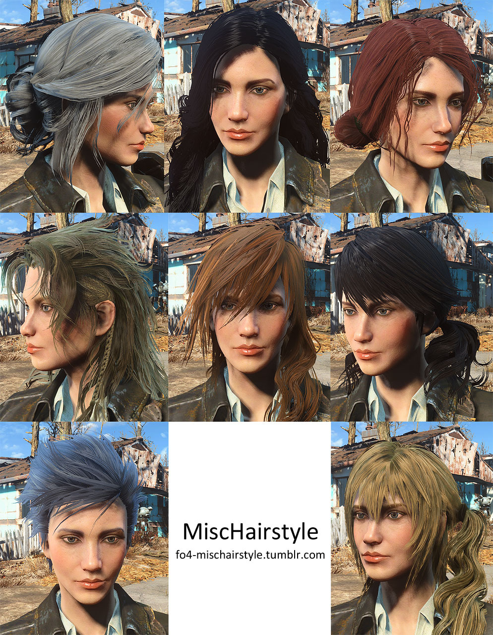 Fallout 4 Mods: MiscHairstyle / MoreHairstyles for male & female —   Download 47 New hairs for male...