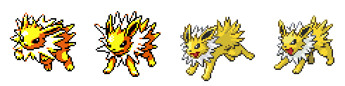teddiusra:   Jolteon official sprites ↳ 1996 - 2014 (x) 