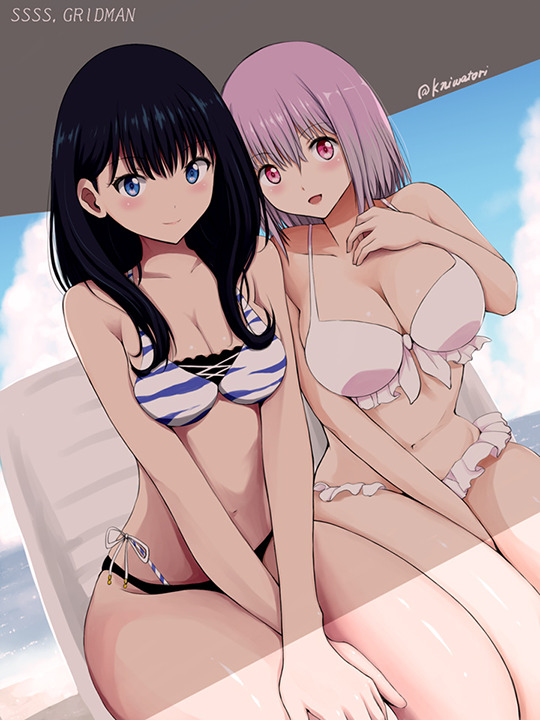 a-titty-ninja: 「水着六花とアカネ」 by にわとりこけぞう | Twitter