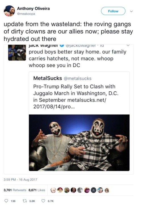 sonneillonv:weirdmageddon:juggalos are the true allies