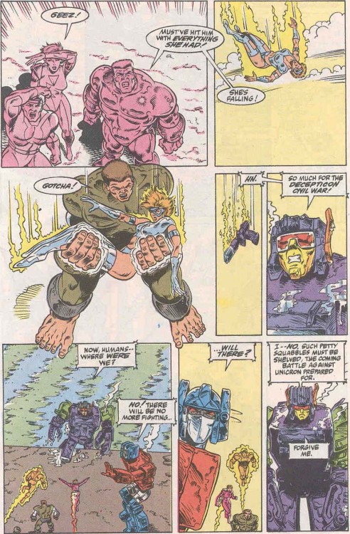 Pages from Marvel’s Transformers #71-75. Author Simon Furman, Artists Andrew Wildman and Geoff Senio