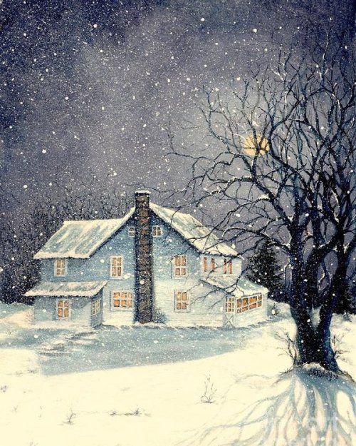 lagaleriapopurri:Winter’s Silent Night by Janine Riley