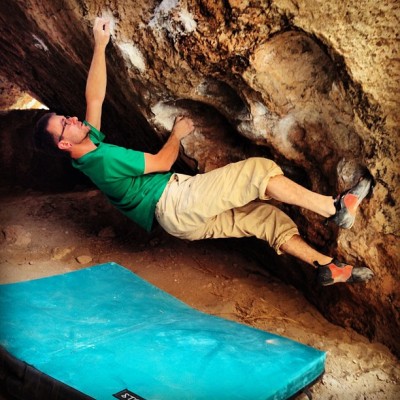 Getting it down in #Bishop #stonelick #climbing #bouldering