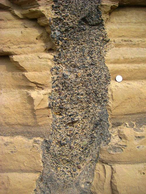 Sandstone dykesMost of these features that rise more or less vertically through other rocks are volc