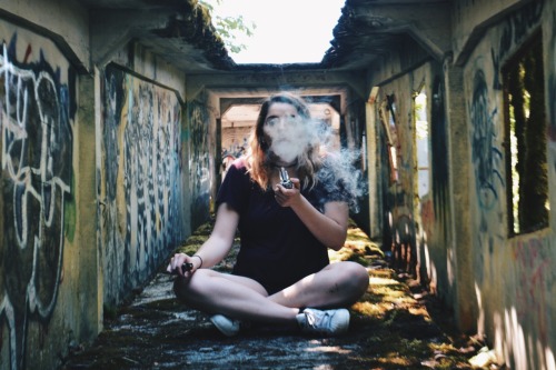 Porn Pics fastestslothalive:  Smoking weed in an abandoned