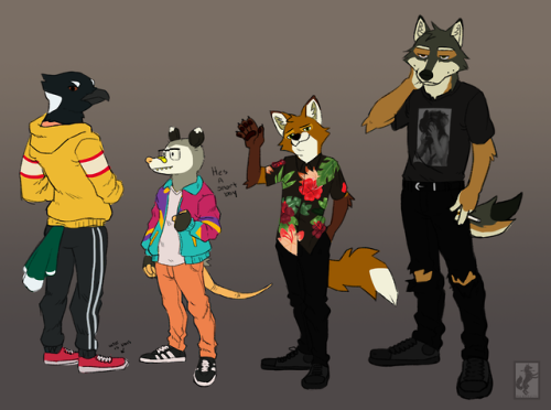 foxhunt-art:felt like drawing furries different than the way I normally draw them.