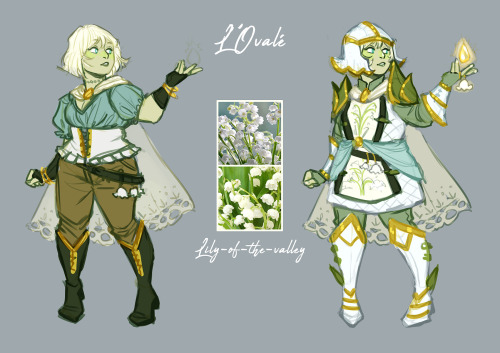 (26/09/2020)Design for a paladin based on lily-of-the-valley for the TTRPG Petal Paladins