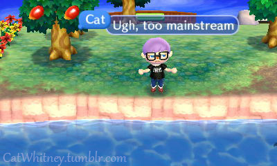 sunnythetragic-clown:   catwhitney:  So today I was a hipster in Animal Crossing