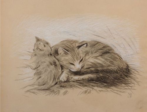 theophile-steinlen: Two cats, Theophile Steinlen