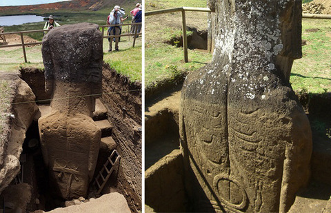 echoes-from-the-stars:  nyagao:  モアイ像の下を掘った結果ｗｗｗｗｗｗｗｗｗ    Easter Island Moai have Bodies  This just raises more questions than answers.