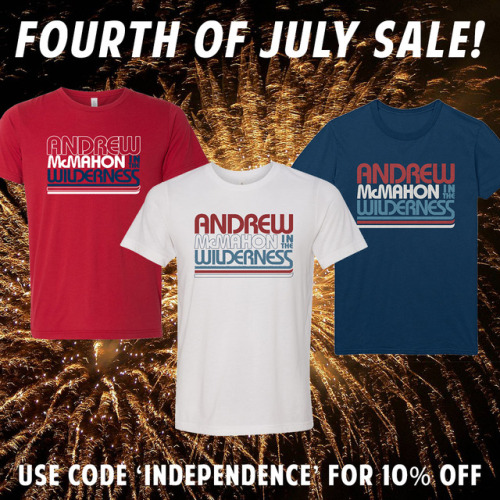 Now through Thursday 6/22 get your Red White & Blue Wilderness summer tees. Use the discount cod