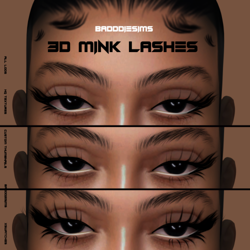 badddiesims:BADDDIESIMS 3D MINK LASHES L2 [ EARLY ACCESS ]Custom Thumbnails High/Medium Poly HQ Text