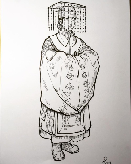 Day 22: Myeonbok, the king’s religious and formal ceremonial robe in Korea, during the Goryeo 