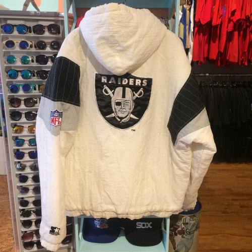 Awesome mega rare vintage Stater WHITE Los Angeles Raider jacket! #raiders #vintage #la #nfl #nwa #e