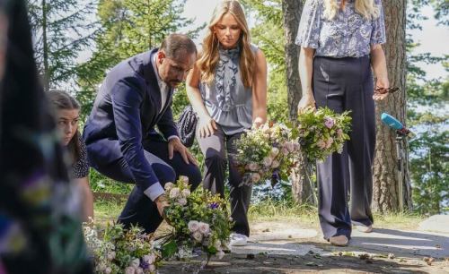 Norwegian Crown Prince family attended the memorial service on Utøya.Crown Prince Haakon, Crown Prin