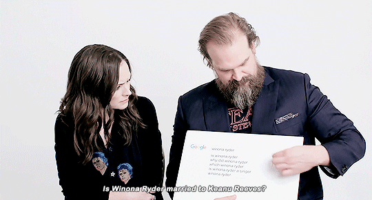 katherinewaterstcn: Winona Ryder &amp; David Harbour Answer the Web’s Most Searched Questi